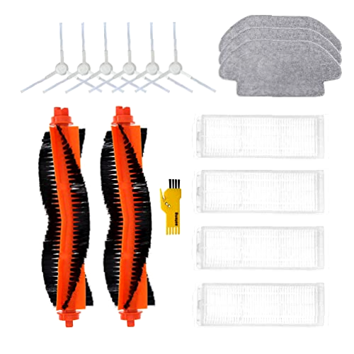 aotengou Kit de Accesorios de Repuesto para Xiaomi Robot Vacuum Mop 2S Xiaomi Mop P Xiaomi Robot Vacuum S12 Robot Aspirador 2 cepillos Principales y 4 filtros y 6 cepillos Laterales y 3 trapeadores