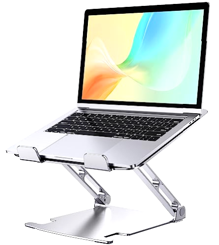 Glangeh Soporte Portatil Mesa Estable, Aleación de Aluminio Elevador Portatil con Ergonómico Altura Ajustable, Ventilado Laptop Stand Compatible con MacBook Air/Pro DELL HP Lenovo y Tabletas 10-16”