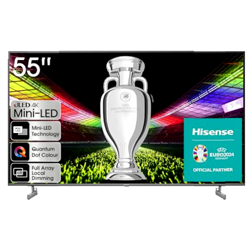 Hisense TV 55U6KQ - Mini-LED Smart TV de 55 Pulgadas Televisor, con Quantum Dot Colour, Full Array Local Dimming, Dolby Vision & Dolby Atmos, AirPlay, Procesador Hi-View Engine, VIDAA 7 OS (2023)