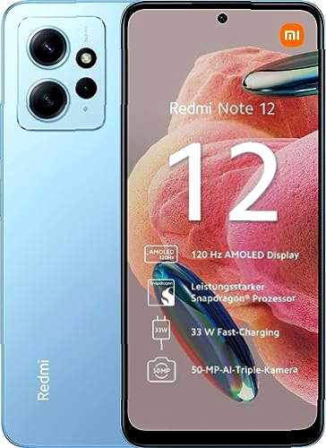 Xiaomi Redmi Note 12 Smartphone - 8GB/256GB - Dual SIM - Red Inalámbrica - Azul