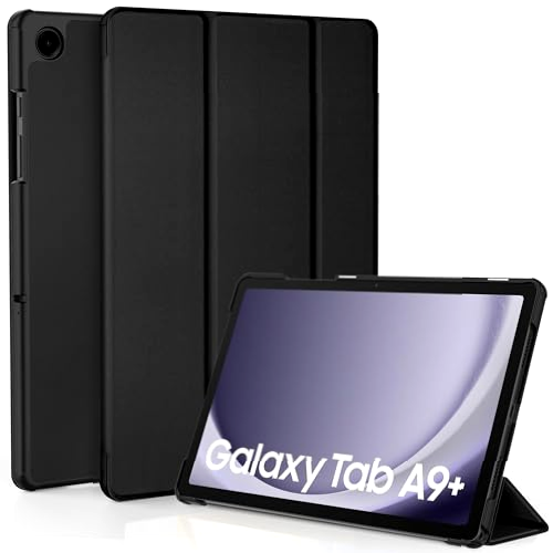 EasyAcc Funda Compatible con Samsung Galaxy Tab A9+/ A9 Plus 11 Pulgadas 2023 SM-X210/ X216/ X218– Ultra Slim PU Protectora Carcasa con Función de Soporte función Atril, Negro