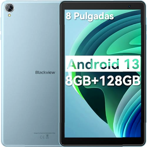 Blackview Tablet 8 Pulgadas Android 13, Tab50 WiFi 8GB+128GB ROM(1TB TF), Tableta WiFi 6, 1280x800 HD+ Pantalla, 5580mAh Android Tablet/BT5.0/Widevine L1/Google GMS/Tipo-C