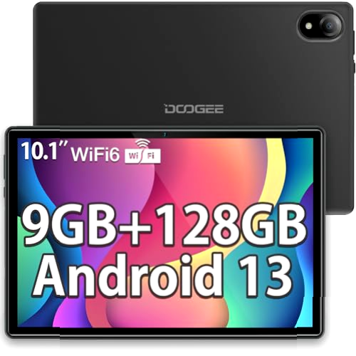 DOOGEE U10 Tablet 10.1 Pulgadas Android 13, Tablet Táctil 4GB(9GB) RAM+128GB ROM (TF 1TB), Cámara 8+5MP, Pantalla IPS HD, 5060mAh Batería, Rápido WiFi 6, Bluetooth 5.0, Quad-Core, Type C, Gris