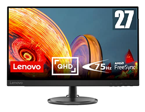 Lenovo C27q-35 - Monitor 27'' QHD (VA, 75Hz, 4ms, HDMI+DP, Cable HDMI, FreeSync) Ajuste de inclinación - Negro