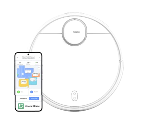 Xiaomi Robot Vacuum S12 - Robot Aspirador y fregasuelos con Sistema Inteligente de navegación láser (LDS), succión de 4000 Pa, rutas de Limpieza en Zigzag, Blanco