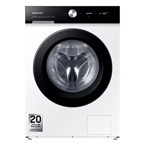 SAMSUNG - Lavadora con Tecnología SpaceMax™,11 kg 1400 RPM, eficiencia energética A, Inteligencia Artificial y SmartThings™, AI EcoBubble, Auto Dosificador, Programas de Vapor, Blanco