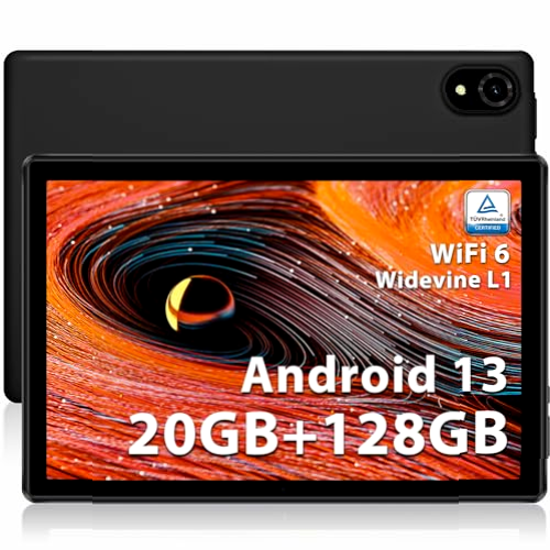 DOOGEE U10PRO Tablet 10 Pulgadas Android 13 Tablets 20GB RAM 128GB ROM(TF 1TB),TUV Certificado,5060mAh Batería Tablet Infantil Pantalla IPS HD, 8MP Cámara,3.5mm Jack Auriculares/BT 5.0/WiFi6/OTG-Negro